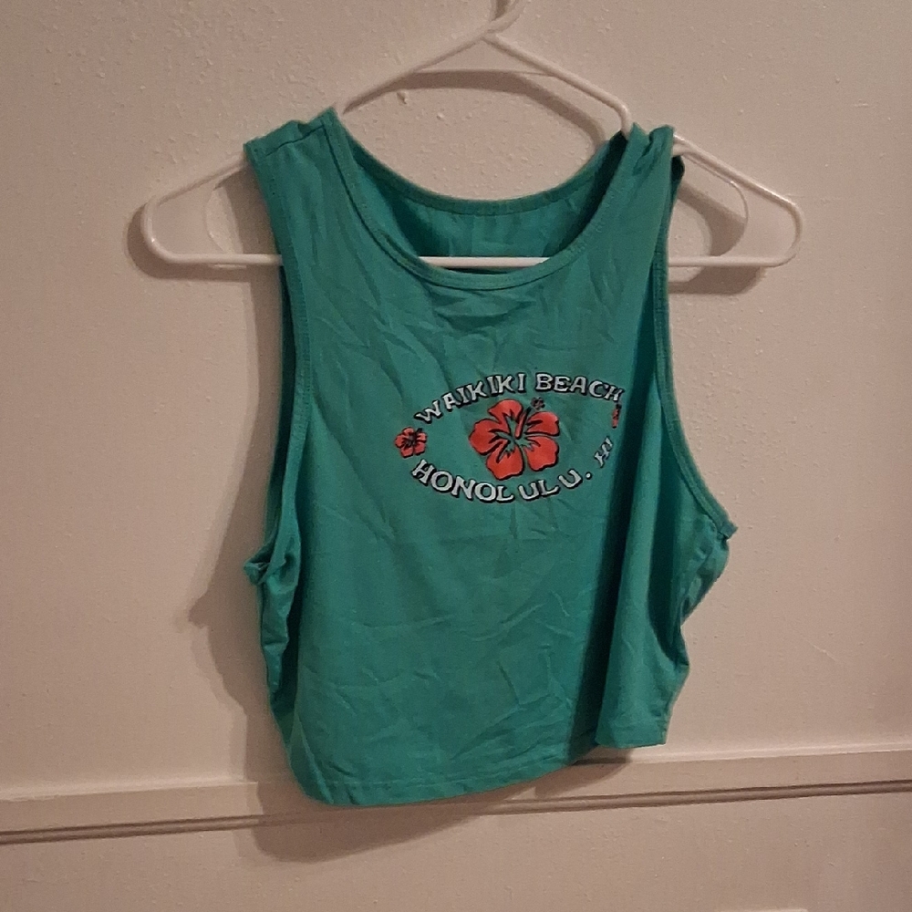 Waikiki Beach Honolulu Sleeveless Top - Teal